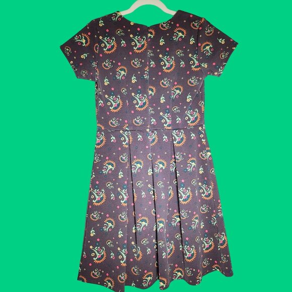 Matilda Jane Dress Womens Medium Brown Floral Print Friends Forever Maja Ponte - Picture 2 of 6